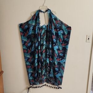 Subtle Luxury Vibrant Floral Sleeveless Kimono Tropical Resort wear Tassels